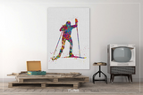 Cross Country Ski Watercolor Print Skiing Girl Poster Skier Gift Winter Sports Art Wall Art Ski Decor For Her Room Decor Nursery Decor-1605 - CocoMilla