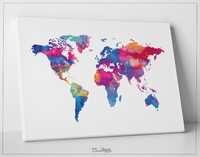 World Map Art Watercolor Art Print Wedding Gift Travel Art Wanderlust Wall Poster Home Wall Decor Art Home Decor Wall Hanging Traveller-857 - CocoMilla