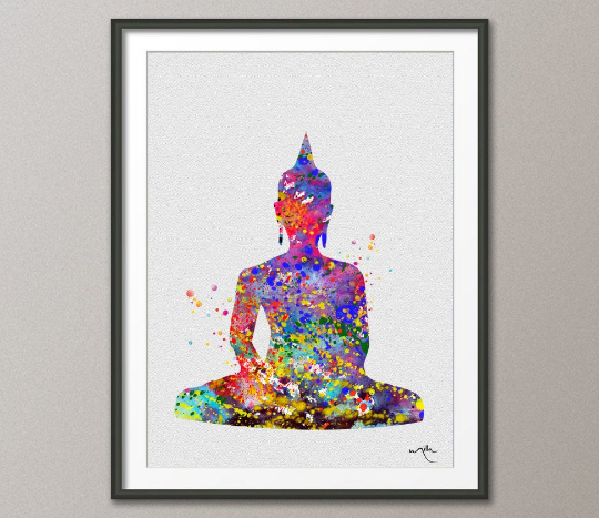 Buddha Yoga Pose Watercolor illustrations Art Print Wall Art Poster Giclee Wall Decor Art Home Decor Wall Hanging [NO 268] - CocoMilla