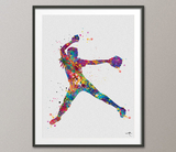 Baseball Player Watercolor Print Set Softball Player Pitcher Catcher Print Set Baseball Art Baseball Poster Gift Sport Art Wall Art-1052 - CocoMilla