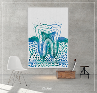 Molar Tooth Fresh Watercolor Print Tooth Anatomical Medical Art Dental Clinic Decor Dentistry Student Science Graduaiton Dentist Gift-1264 - CocoMilla
