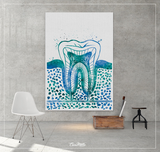 Molar Tooth Fresh Watercolor Print Tooth Anatomical Medical Art Dental Clinic Decor Dentistry Student Science Graduaiton Dentist Gift-1264 - CocoMilla