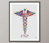 Caduceus Family Nurse Practitioner Watercolor Print Wall Art FNP Nurse Gift Medical Art Doctor Gift Clinic Hospital Art DecorChristmas-1112 - CocoMilla