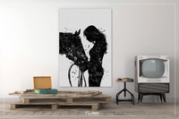 Girl with Horse Watercolor Print Black Horse Equestrian Wall Art Horse Rider Gift Horse Lover Horse Wall Art Home Decor Housewarming-511 - CocoMilla