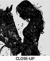 Girl with Horse Watercolor Print Black Horse Equestrian Wall Art Horse Rider Gift Horse Lover Horse Wall Art Home Decor Housewarming-511 - CocoMilla