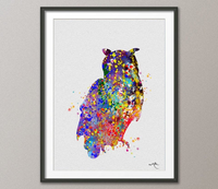Owl Bird Watercolor illustrations Art Print Wall Art Poster Giclee Wall Decor Wedding Gift Art Home Decor Wall Hanging [NO 221] - CocoMilla