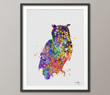 Owl Bird Watercolor illustrations Art Print Wall Art Poster Giclee Wall Decor Wedding Gift Art Home Decor Wall Hanging [NO 221] - CocoMilla