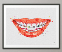 Tooth Bracelet 2 Dentist Art Watercolor Print Tooth Teeth Anatomical Dental Office Dentistry Dental Art Implant Orthodontic Orthodontist-561 - CocoMilla