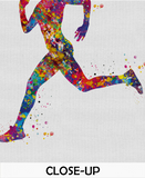 Runner Woman Watercolor Print Runner Woman Female Girl Marathon Winner Art Athlete Personalised Gift Poster Sports Running Gift Runners-1499 - CocoMilla