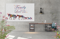 Horse Family Quote Watercolor Print Personelized Horse Lover Art Love Never Ends Nursery Decor Horse Gift Art Home Decor Horse Wall Art-1380 - CocoMilla