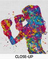 Boxing Girl Watercolor Print Martial Arts Nursery Fight Sports Gift Art Wall Art Wall Decor Female Woman Fighter Gift Sport Wall Hanging-928 - CocoMilla