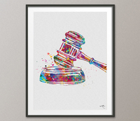 Lawyer Office Decor Watercolor Prints Set of 3 Law Student Gift Pass the Bar Lady Justice Scales Of Justice Gavel Graduation Gift Judge-24 - CocoMilla
