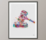 Lawyer Office Decor Watercolor Prints Set of 3 Law Student Gift Pass the Bar Lady Justice Scales Of Justice Gavel Graduation Gift Judge-24 - CocoMilla