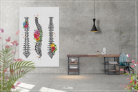 Spine Floral Watercolor Print Human Spine Anatomy Flowers Medical Art Medicine Neurology Neurosurgeon Neurologist Doctor Clinic Office-1358 - CocoMilla