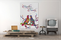 Birds Together we make a Family Quote Watercolor Print Wedding Gift Housewarming Gift Wall Art Wall Decor Art Home Decor Wall Hanging-241 - CocoMilla