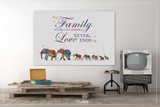 Elephant Family Quote Mom Dad and 5 Babys Art Watercolor Print Nursery Where Life Begins Wedding Gift Wall Art Parent Gift Wall Hanging-1390 - CocoMilla