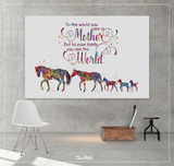 Horse Family Mother Quote Watercolor Print Personelized Horse Lover Art Mom Love Nursery Decor Horse Gift Art Home Decor Horse Wall Art-1391 - CocoMilla