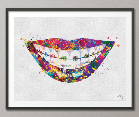 Tooth Bracelet Dentist Art Watercolor Print Tooth Teeth Anatomical Dental Office Dentistry Dental Art Implant Orthodontic Orthodontist-560 - CocoMilla