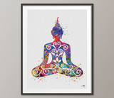 Buddha Floral Yoga Pose Watercolor illustrations Art Print Wall Art Poster Giclee Wall Decor Art Home Decor Wall Hanging [NO 525] - CocoMilla