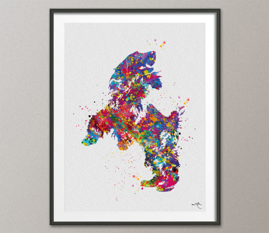 Cocker Spaniel Dog Watercolor Print Cocker Jumping Playing Bouncing Gift Pet Dog Love Puppy Pet Art Dogart Abstract Poster Dog Art-1416 - CocoMilla