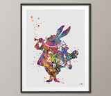 White Rabbit Alice in Wonderland Watercolor Print Back to School Wall Poster Alice Wall Decor For KidsDorm Nursery Decor Wall Hanging-56 - CocoMilla