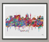 Naples Skyline, Naples Italy, Naples Watercolor Print, Napoli Print, Travel Gift, Napoli Poster, Napoli Gift, Tourism, Wall Hanging, Art-916 - CocoMilla
