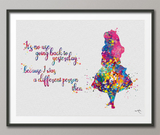 Alice in Wonderland Quote Watercolor Print Archival Fine Art Print Nursery Wall Art Wall Decor Art Home Decor For Girls Wall Hanging-822 - CocoMilla