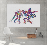 Triceratops Dinosaur Skeleton Watercolor Print Boy Gift Art Print For Kids Nursery Wall Art Kids Wall Decor Home Decor Wall Hanging-1124 - CocoMilla
