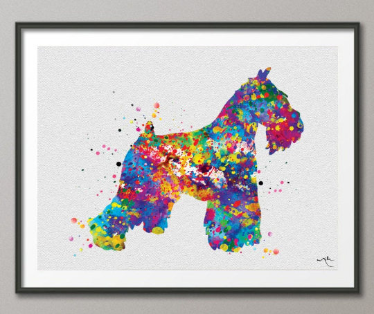 Miniature Schnauzer Watercolor Dog Print Pet Gift Pet Dog Love Puppy Friend Dog Poster Dog Art Dog Wall Art Doglover Gift Animal Poster-70 - CocoMilla