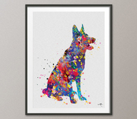 German Shepherd Dog Watercolor Dog Print Dog Gift Pet Dog Love Puppy Friend Animal Dog Poster Dog Art Wall Hanging Wall Decor [NO 684] - CocoMilla