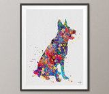 German Shepherd Dog Watercolor Dog Print Dog Gift Pet Dog Love Puppy Friend Animal Dog Poster Dog Art Wall Hanging Wall Decor [NO 684] - CocoMilla