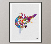Pancreas Art Watercolor Print Geek Nerd Madical Art Print Medical Anatomy Art Clinic Wall Decor Art Home Pancreas Decor Wall Hanging-719 - CocoMilla