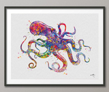 Octopus 5 Sea Life Watercolor illustrations Art Print Coastal Art Wall Art Poster Giclee Wall Decor Art Home Decor Wall Hanging [NO 489] - CocoMilla