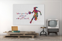 Basketball Player Girl Quote Watercolor Print Female Woman Mom Basketball Player Gift Sport Wall Art Nursery Gift Decor Wall Hanging-1573 - CocoMilla