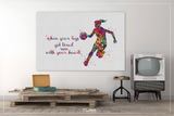 Basketball Player Girl Quote Watercolor Print Female Woman Mom Basketball Player Gift Sport Wall Art Nursery Gift Decor Wall Hanging-1573 - CocoMilla