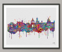 Palermo Skyline, Palermo Italy, Palermo Watercolor Print, Italy Print, Wedding Gift, Travel Decor, Travel Gift, Tourism, Wall Hanging-910 - CocoMilla