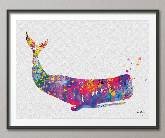 Whale Sea Life Watercolor illustrations Art Print Wall Art Poster Giclee Wall Decor Art Home Decor Wall Hanging No 245 - CocoMilla