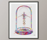 DNA Human Collectible Watercolor Print dna art Medical Art Office Decor Glass Dome Science Art Clinic Genetic Laboratory Decor Biology-162 - CocoMilla