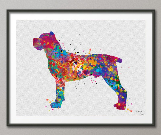 Cane Corso Watercolor Print Cane Corso Art Print Poster Dog Breed Gift Pet Dog Love Puppy Friend Animal Dog Poster Custom Pet Portrait-1188 - CocoMilla