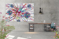 Brain Cell Infected Watercolor Print Neuron Art Science Gift Neurology Nerve Cell Medical Art Virus Wall Art Neuroscience Clinic Decor-1429 - CocoMilla