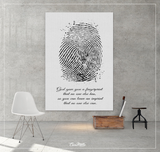 Fingerprint Quote Watercolor Print Finger Print Poster Inspirational Motivational Quote DNA Art Gift Typography Office Wall Art Decor-1377 - CocoMilla
