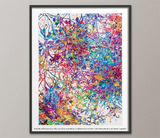 Neural Stem Cells Watercolor Print Abstract Art Medical Art Science Neurology Brain Psychiatry PSI Art Doctor Poster Neuron Synapses-1480 - CocoMilla