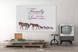 Horse Family Quote Watercolor Print Personelized Horse Lover Art Love Never Ends Nursery Decor Horse Gift Art Home Decor Horse Wall Art-1381 - CocoMilla