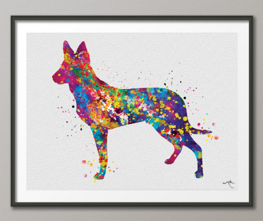 Dutch Shepherd Dog Watercolor Dog Print Dog Gift Pet Dog Love Puppy Friend Police Dog Animal Dog Poster Dog Art Wall Hanging Wall Decor-1280 - CocoMilla