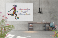 Soccer Girl Quote Watercolor Print Female Soccer Gift Woman Football Art Decor Girl Soccer Player Art run with your heart Girl Wall Art-1533 - CocoMilla