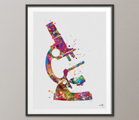 Microbiology Set of 3 Watercolor Print Microbiologist Bacteriophage Virus Microscope Student Student Graduation Laboratory Back to School-78 - CocoMilla