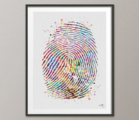 Fingerprint Watercolor Print Finger Print Poster Medical Art Clinic Wall Art Anatomy Art Science Wall Art Genetic Lab Office Wall Decor -53 - CocoMilla