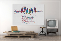 Birds on Branch Watercolor Print Bird Art Family Quote Housewarming Family Where Life Begins and Love Never Ends Typography Family Sign-1600 - CocoMilla