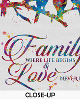 Birds on Branch Watercolor Print Bird Art Family Quote Housewarming Family Where Life Begins and Love Never Ends Typography Family Sign-1600 - CocoMilla