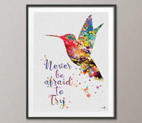 Hummingbird Quote 2 Watercolor Print Wedding Gift Wall Art Poster Inspirational Wall Decor Art Home Nursery Decor Wall Hanging [NO 624] - CocoMilla